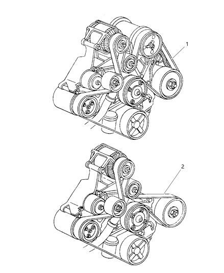 1996 Chrysler Concorde Belt Accessory Drive Diagram for 53032433AB