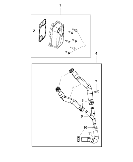 Cooler Engine Oil Diagram for 5048312AA