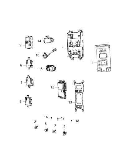 Module Door Diagram for 68316561AA