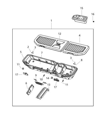 Divider Storage Bin Diagram for 68458810AA