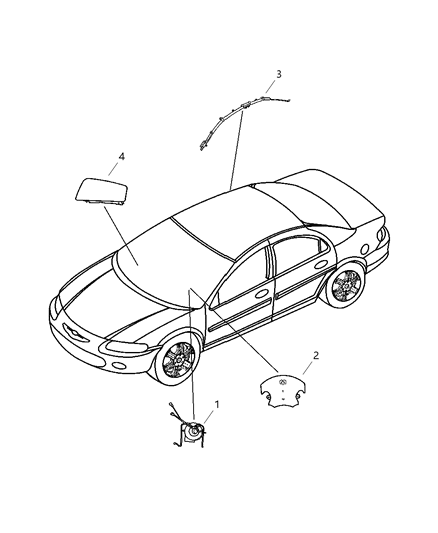 Air Bag Passenger, Passenger Side Diagram for 52029340AE