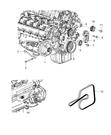 Belt Accessory Drive Diagram for 53013676AC