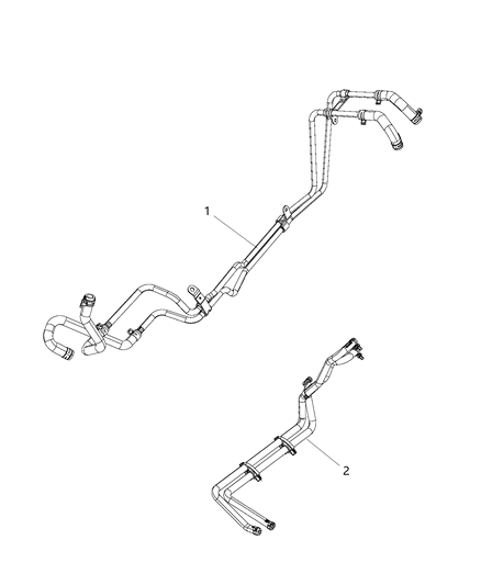 2007 Jeep Liberty Hose Heater Core Supply And Return Diagram for 68275807AA