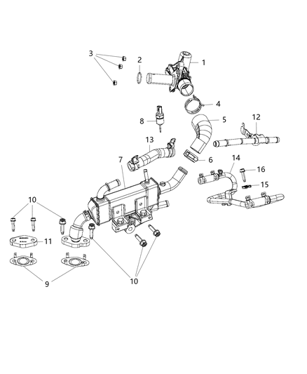 Cooler EGR Diagram for 5281409AF