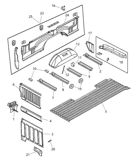 2001 Dodge Ram 1500 Sill Box Diagram for 55275186