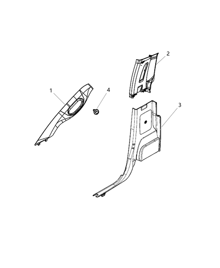 2015 Ram 1500 Cap B - Pillar Diagram for 1SJ07BD1AA