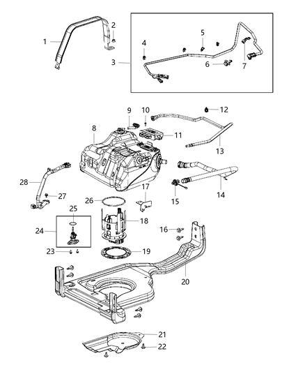 Tube Diesel Exhaust Fluid Supply Diagram for 68085921AB
