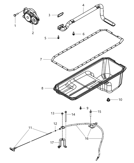 1997 Chrysler LHS Tube Engine Oil Indicator Diagram for 68005325AA