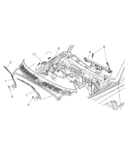 Nozzle Windshield Washer Diagram for 4886005AB