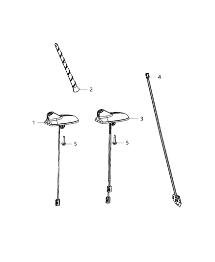 2015 Dodge Dart Antenna Cable AM/FM Diagram for 68268143AA