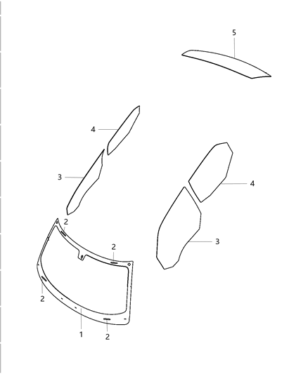 Glass Rear Door Diagram for 55113491AB