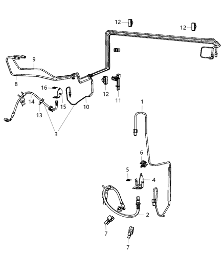 1998 Dodge B2500 Tube And Hose Brake Diagram for 4779866AE
