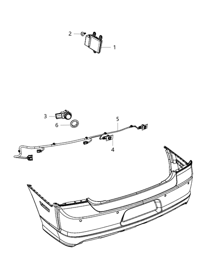 Sensor Parking Assist Diagram for 5MK60AB5AB