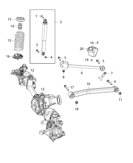 Isolator Spring Lower Diagram for 68342250AB