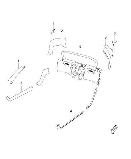 Bracket B - Pillar Diagram for 68184351AC