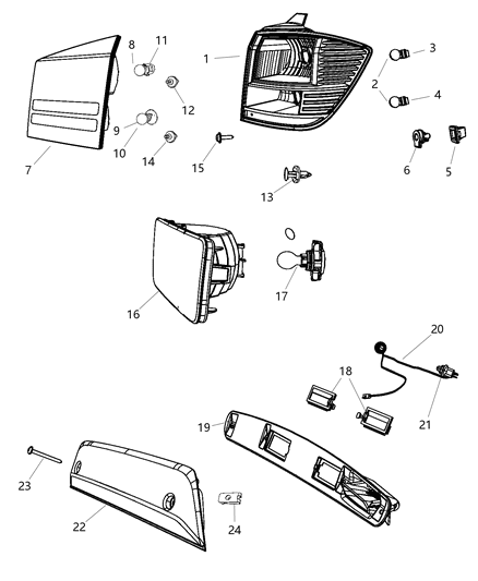 Lamp Tail Stop Turn Diagram for 5067784AD