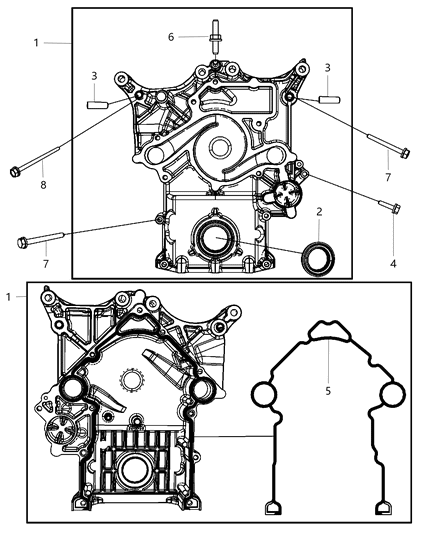2013 Jeep Wrangler Cover Timing Case Diagram for 53022096AF