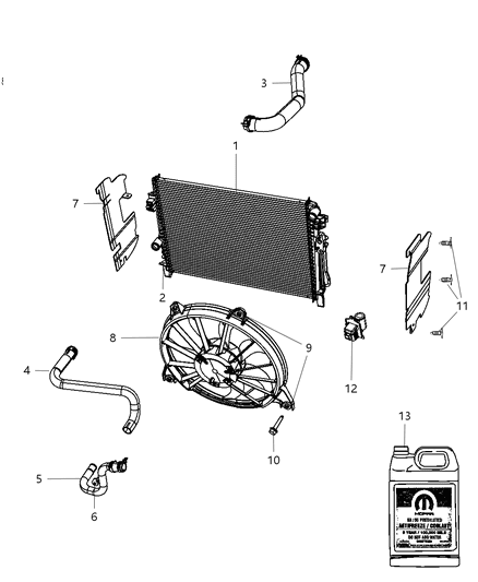 Hose Radiator Inlet Diagram for 5058395AB