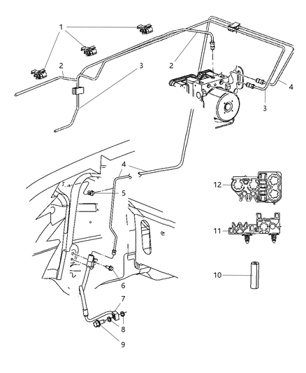 Bundle Fuel And Brake Tube Diagram for 52124026AE
