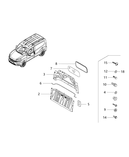 2018 Ram ProMaster City Rivet Diagram for 68121890AA