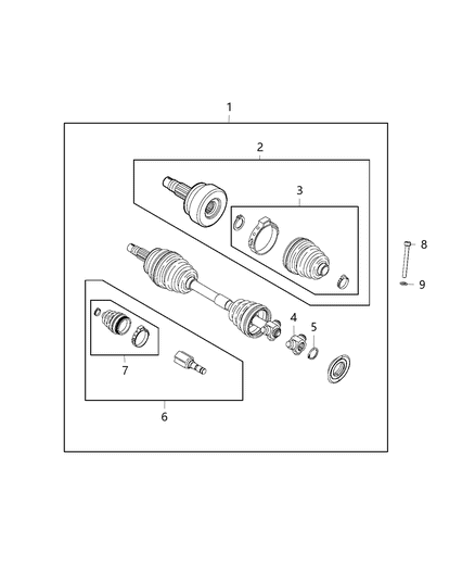 2006 Jeep Commander Snap Ring Diagram for 68122698AA