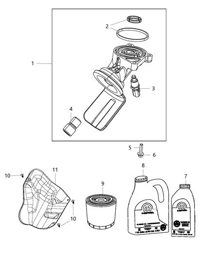Adapter Oil Filter Diagram for 4893402AA