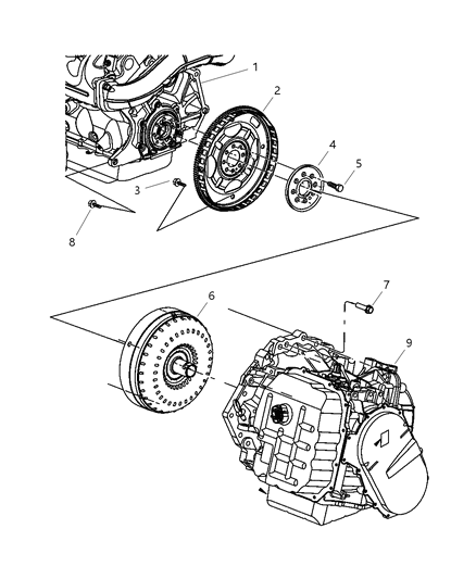 Transmission Package With Torque Converter Diagram for 68100650AA