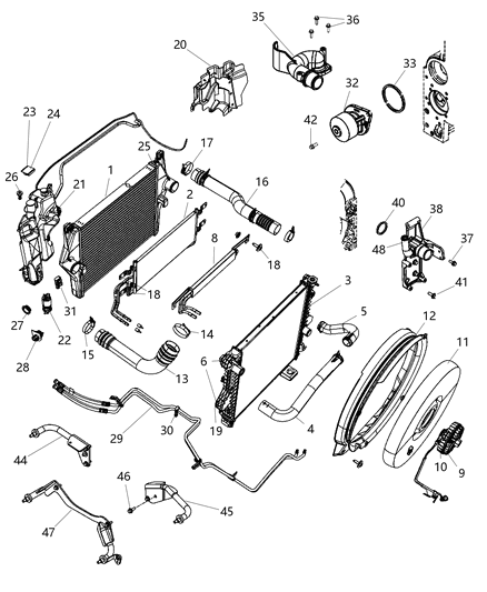 Thermostat Diagram for 68005464AA