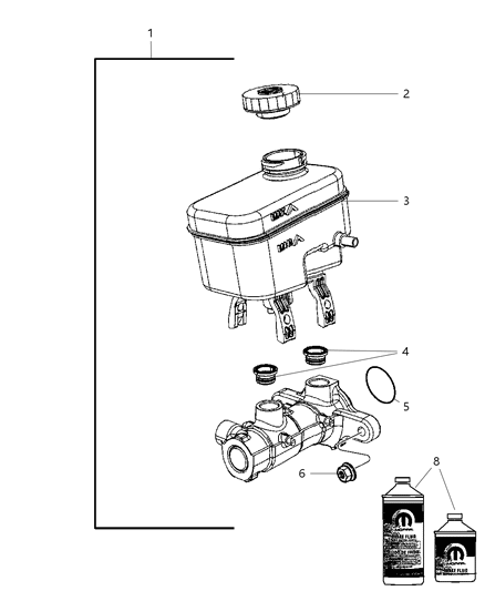 1984 Jeep J10 Master Cylinder Brake Diagram for 68057474AA