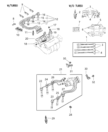 1998 Dodge Avenger Spark Plug Rc-9-Yc5 Diagram for 5269899
