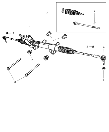 Jam Nut Outer Tie Rod Diagram for 6508366AA
