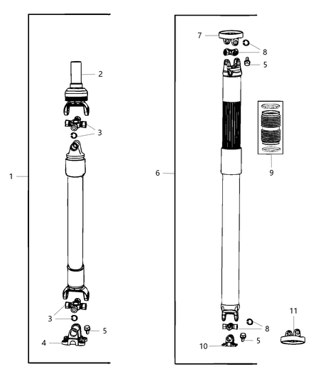 Shaft Drive Rear 1-Piece Diagram for 52123640AA