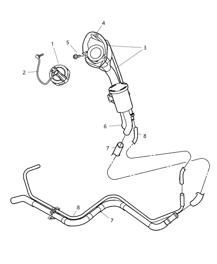 2023 Ram 1500 Classic Tube Fuel Filler Diagram for 52129234AB