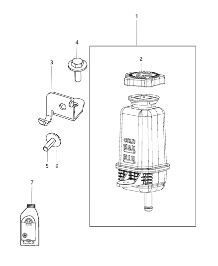 2009 Jeep Commander Reservoir Power Steering Fluid Includes Cap Diagram for 68252490AC