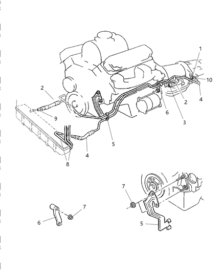 Tube And Hose Oil Cooler Diagram for 52028753AI