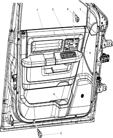 Panel Front Door Trim Diagram for 1EA37XDVAC