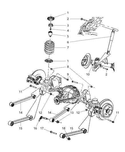 Arm Lower Control Rear Diagram for 52089630AB