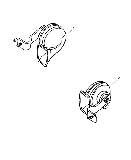 1992 Chrysler Town & Country Horn And Bracket High Note Diagram for 4609115AE