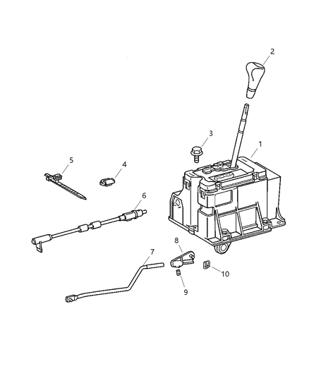 2004 Chrysler Crossfire Rod Gear Shift Control Transmission Diagram for 5102589AA