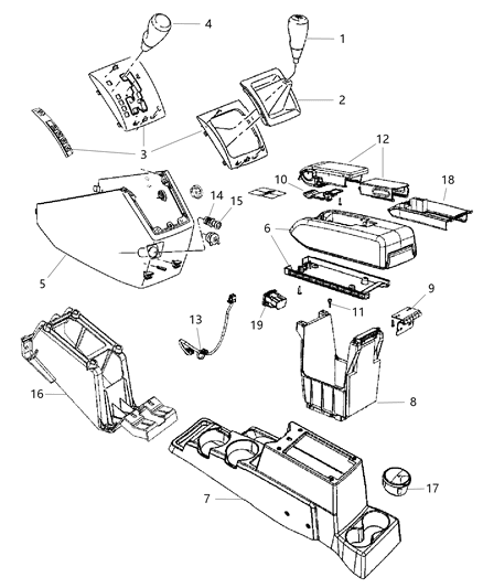 Knob Gearshift Diagram for 1ER36DX9AB