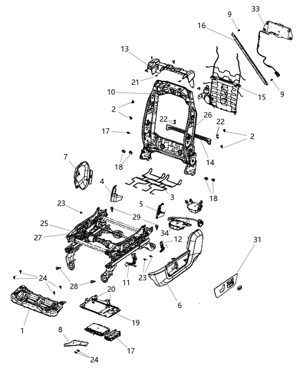 2010 Jeep Liberty Bracket Connector Diagram for 68050465AA