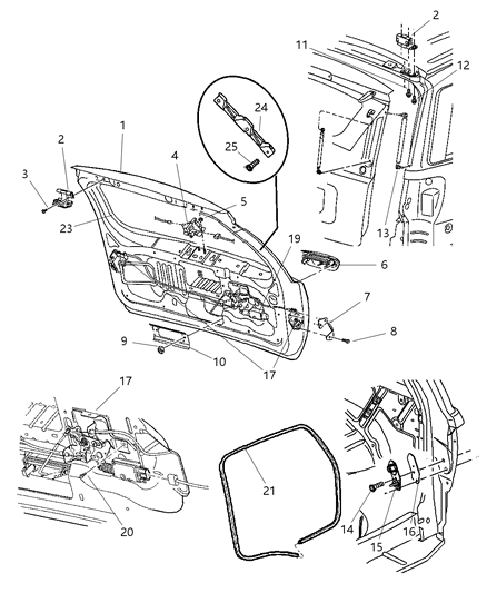 Latch Lift Gate Diagram for 5086391AA