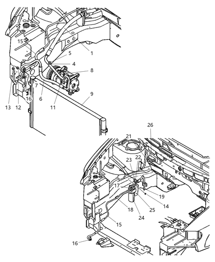 Line A/C Suction Diagram for 5005243AC