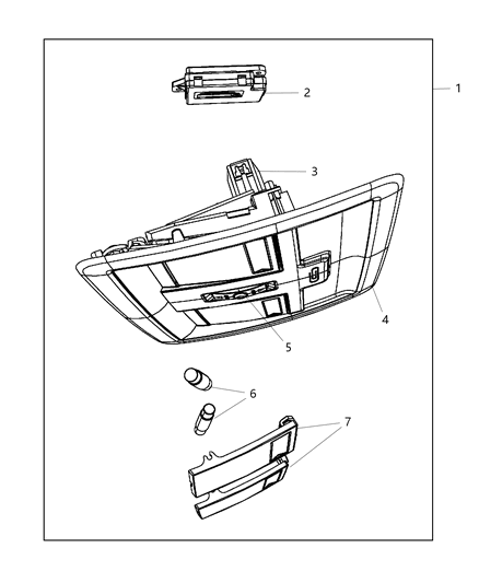 2016 Ram 2500 Console Overhead Diagram for 1CT58DW1AB