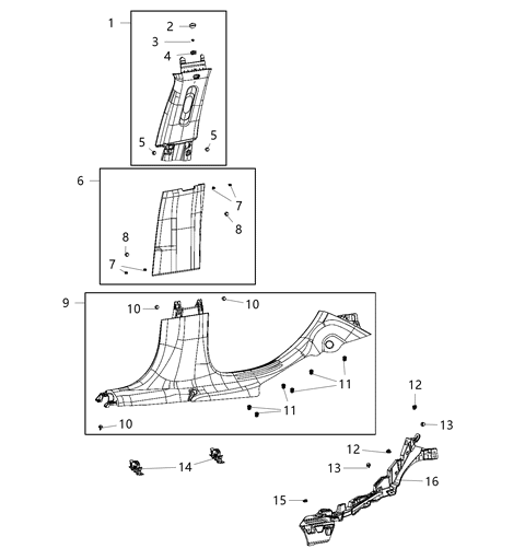 1991 Dodge Ram 50 Push Pin Front Sill Attach, Square Head, Slide In Holder Diagram for 68259250AA