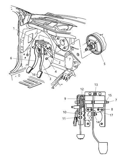 Bracket Brake Pedal Diagram for 4860035AA