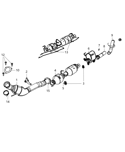 1992 Chrysler Imperial Pipe And Converter Exhaust To Manifold Diagram for 52121426AF