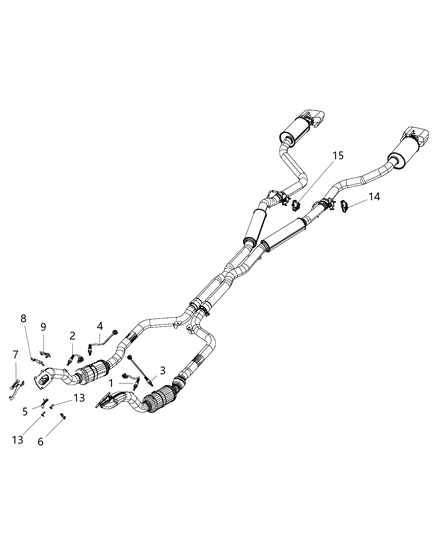 Sensor Oxygen After Catalytic Right Side Diagram for 5149171AA