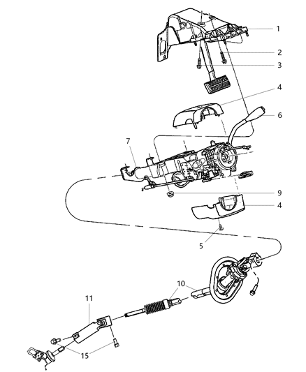 1986 Chrysler New Yorker Shaft Steering Column Intermediate Diagram for 55351302AK