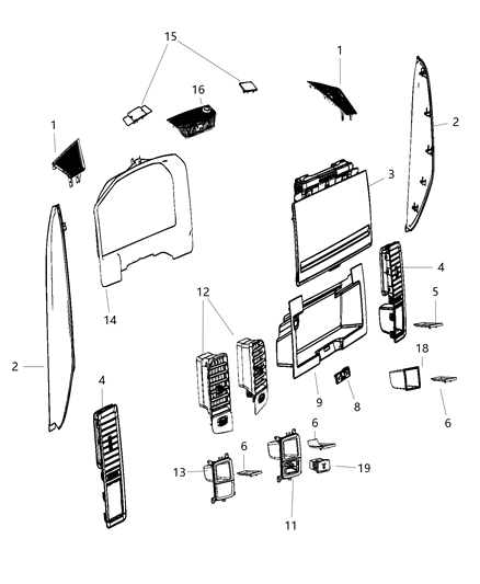 Outlet A/C & Heater Right Outboard Diagram for 1WA63DX9AC